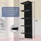 Sorbus LED Light Display Shelf - Vertical 5 Tier Wall Shelf Unit with 2 Hooks, Wall Mounted Floating Column Utility Shelving